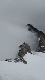 Scenic view of snow covered mountain against sky