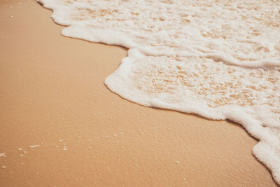 High angle view of bread on sand