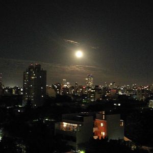 Illuminated city at night