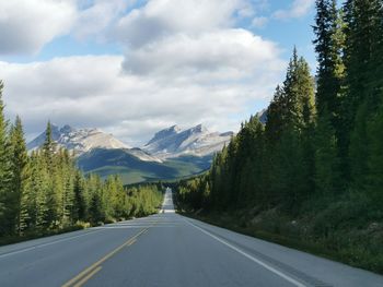 Highway leading to the canadian rocky mountains