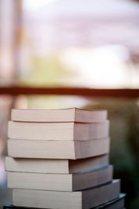 Close-up of books on table