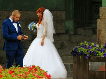 Close-up of wedding flowers