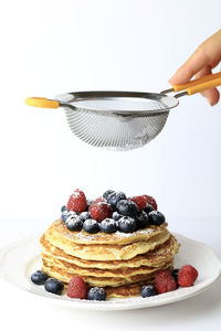 Midsection of cake slice in plate