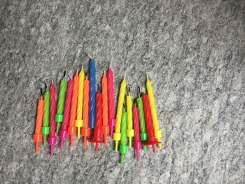 Close-up of multi colored pencils
