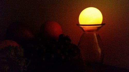 Close-up of illuminated lamp