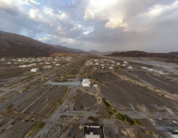 High angle view of landscape against sky