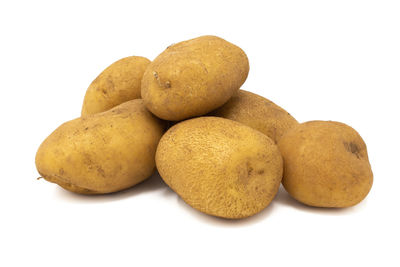 Close-up of cookies against white background