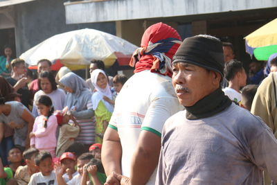 People on street in city