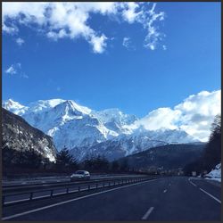 Road passing through mountains