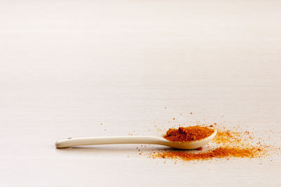 High angle view of breakfast on table