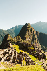 Scenic view of mountains against clear sky