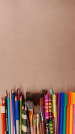 Multi colored pencils on table