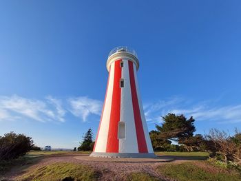 Low angle view of lighthouse. this is mersey bluff lighthouse located in devonport, tasmania.