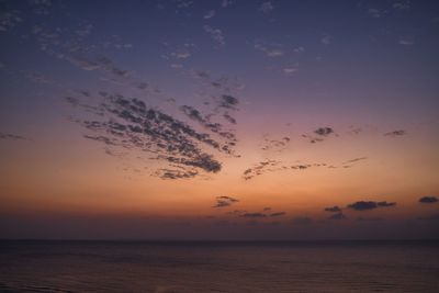 Scenic view of sea against sky at sunset