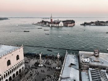High angle view of grand canal seen from piazza san marco in city