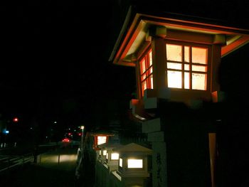 Illuminated built structure at night