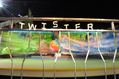 Illuminated lights at night