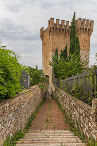 View of fort against cloudy sky