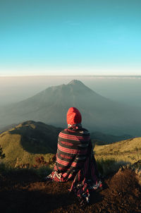 Enjoy the morning from the peak of mount merbabu, central java