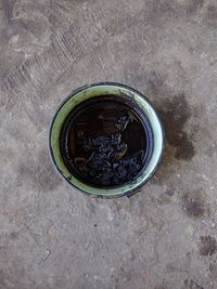 High angle view of coffee on table