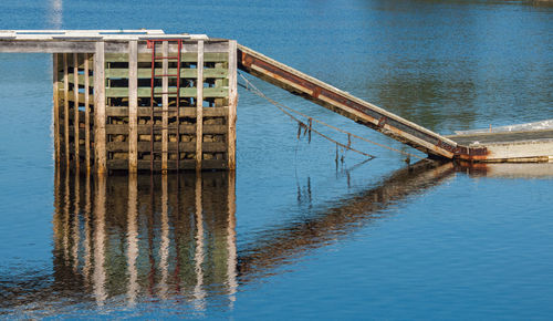 Reflection of blue sky on lake