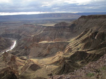 Scenic view of landscape against cloudy sky