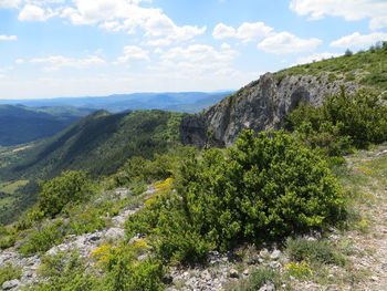 Scenic view of mountains against sky