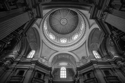 Low angle view of ceiling of historical building