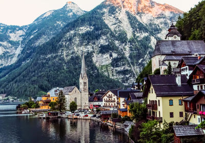 Panoramic view of buildings in town