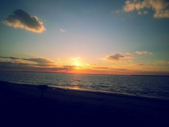 Scenic view of sea at sunset