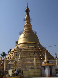 Low angle view of temple against clear sky