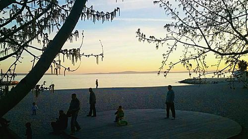 Scenic view of sea at sunset