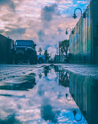 Reflection of clouds in lake