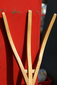 Close-up of red wood