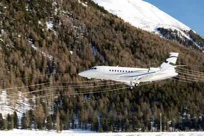 Private and corporate jets in the airport in st moritz switzerland