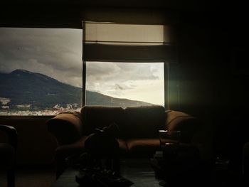 View of mountain against cloudy sky