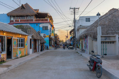 Sandy road on holbox island, quintana roo, mexico located in north yucatan peninsula