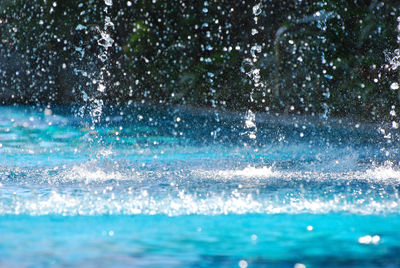 Water splashing in swimming pool