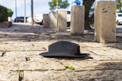 Close-up of stone in cemetery