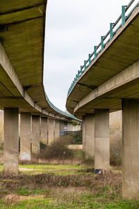 Low angle view of bridge against sky