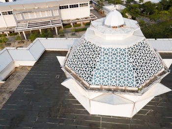 High angle view of staircase in building