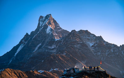 Scenic view of mountains against clear sky