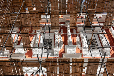 Low angle view of building under construction