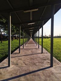 View of footbridge with bridge in background