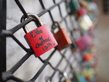 Close-up of padlock