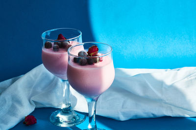 Close-up of drink in glass on table