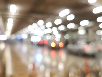 Defocused image of illuminated lights at night