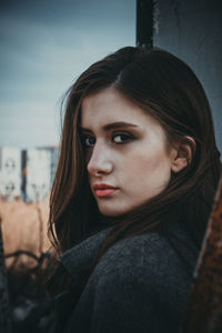 Close-up portrait of young woman