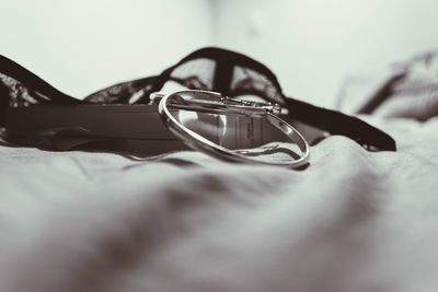 Close-up of sunglasses on table