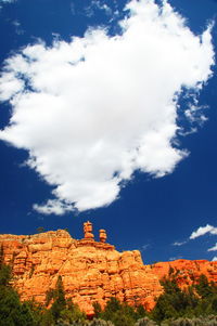 Low angle view of built structure against blue sky